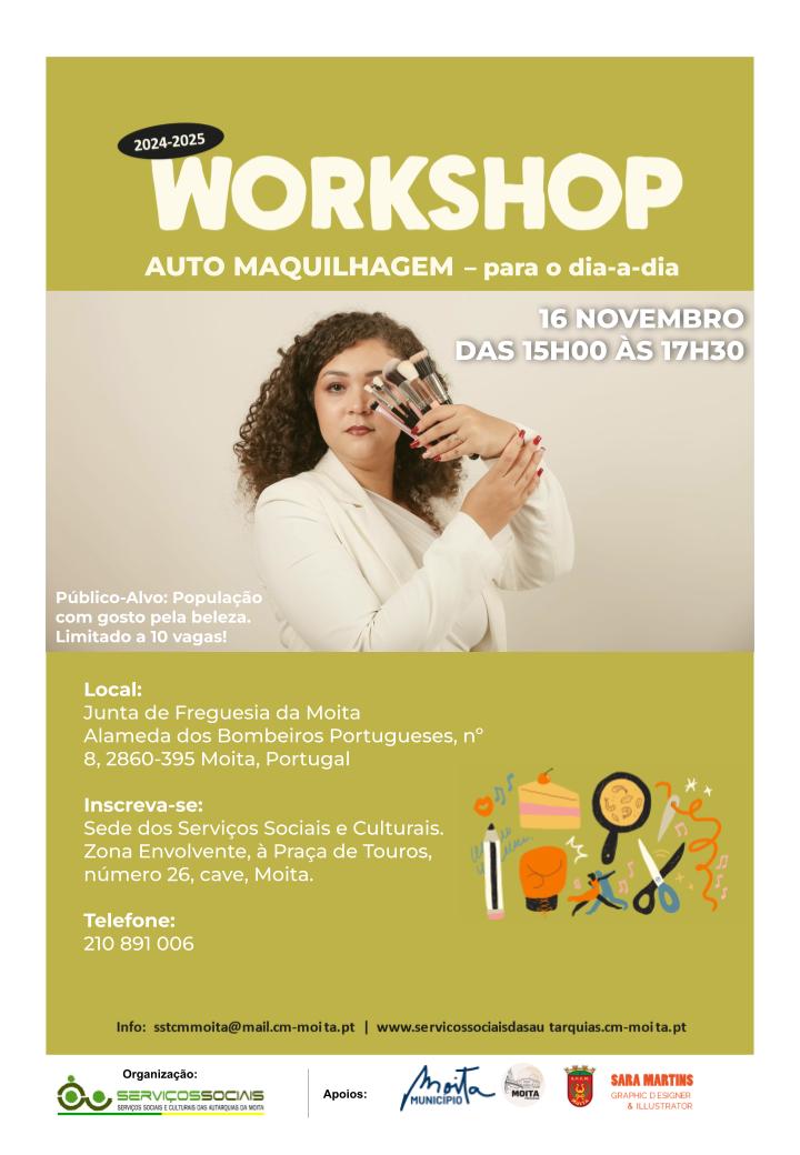 "DESCUBRA O PODER DA AUTO MAQUILHAGEM" Workshop Auto Maquilhagem